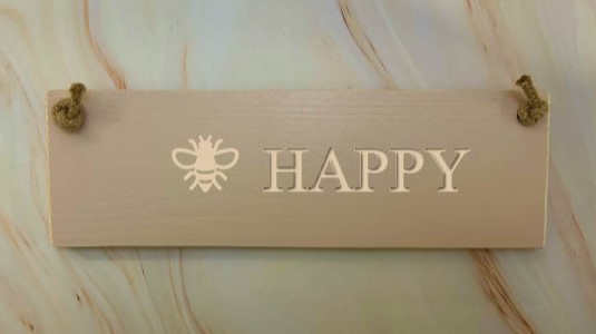Bee Happy – 30cm Rustic Wooden Sign