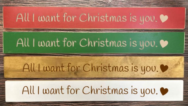 All I Want For Christmas Is You – 80cm Rustic Wooden Sign