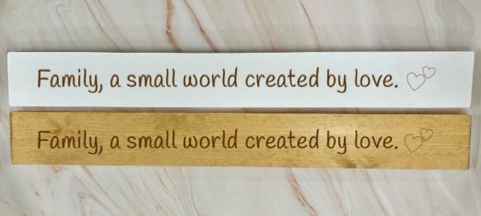 Family A Little World Created By Love   – 80cm Rustic Wooden Sign