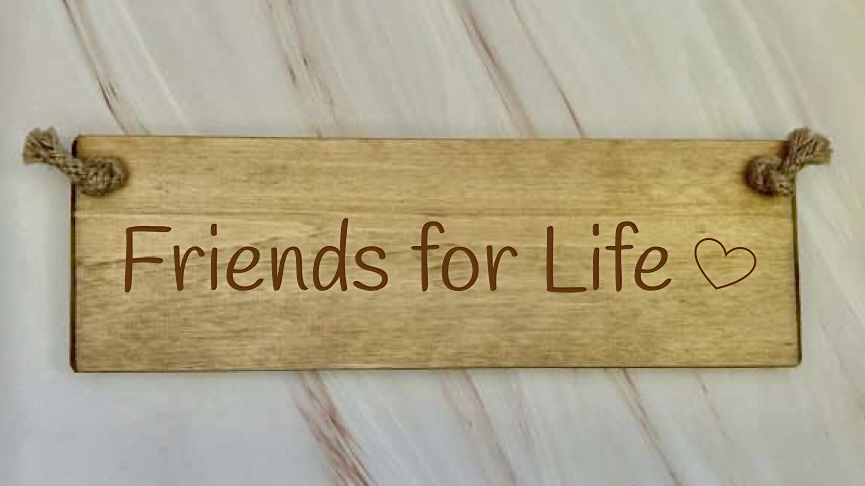 Friend For Life  – 30cm Rustic Wooden Sign