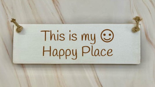 This Is My Happy Place  – 30cm Rustic Wooden Sign