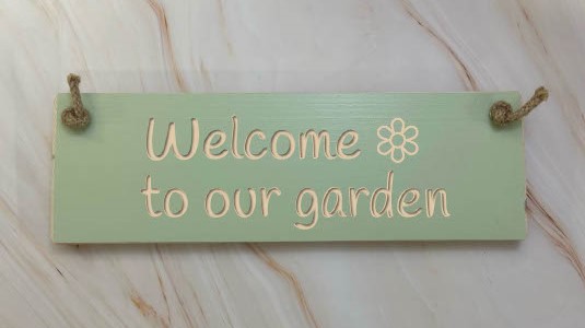 Welcome To Our Garden  – 30cm Rustic Wooden Sign