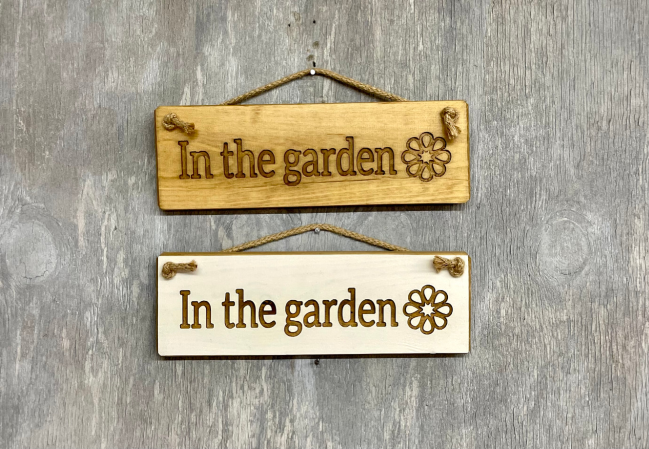In The Garden  – 30cm Rustic Wooden Sign