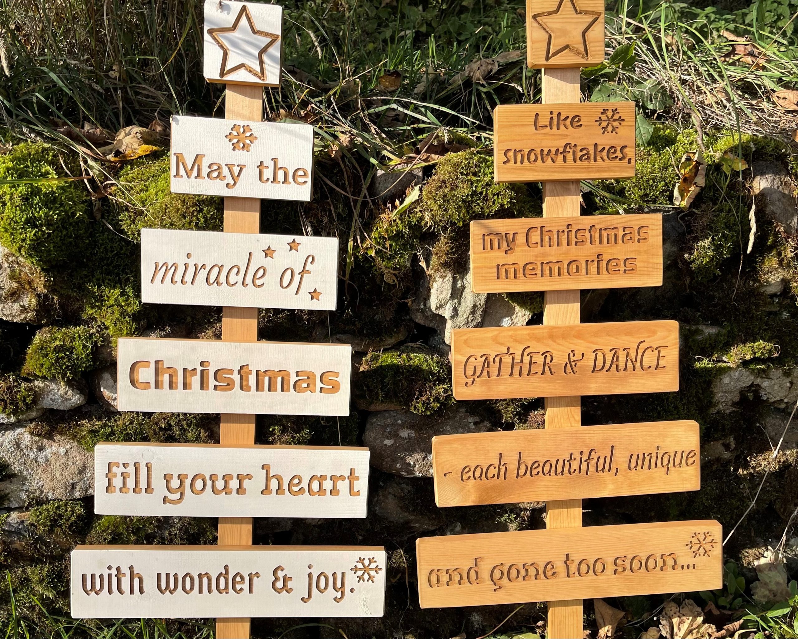 May The Miracle Of Christmas Fill Your Heart With Wonder And Joy – Wooden Xmas Tree (Large)