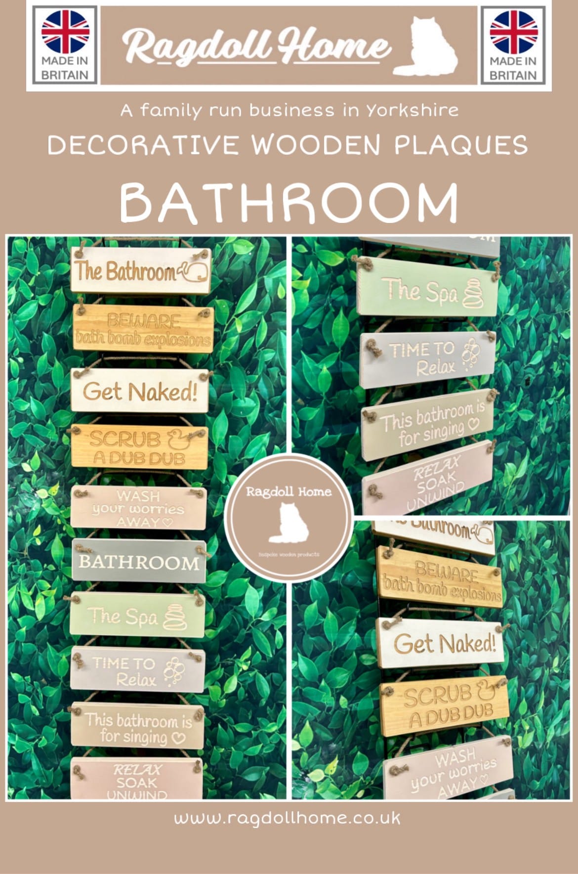Bathroom/Spa Bundle 50 signs (10 x 5 Best Sellers)